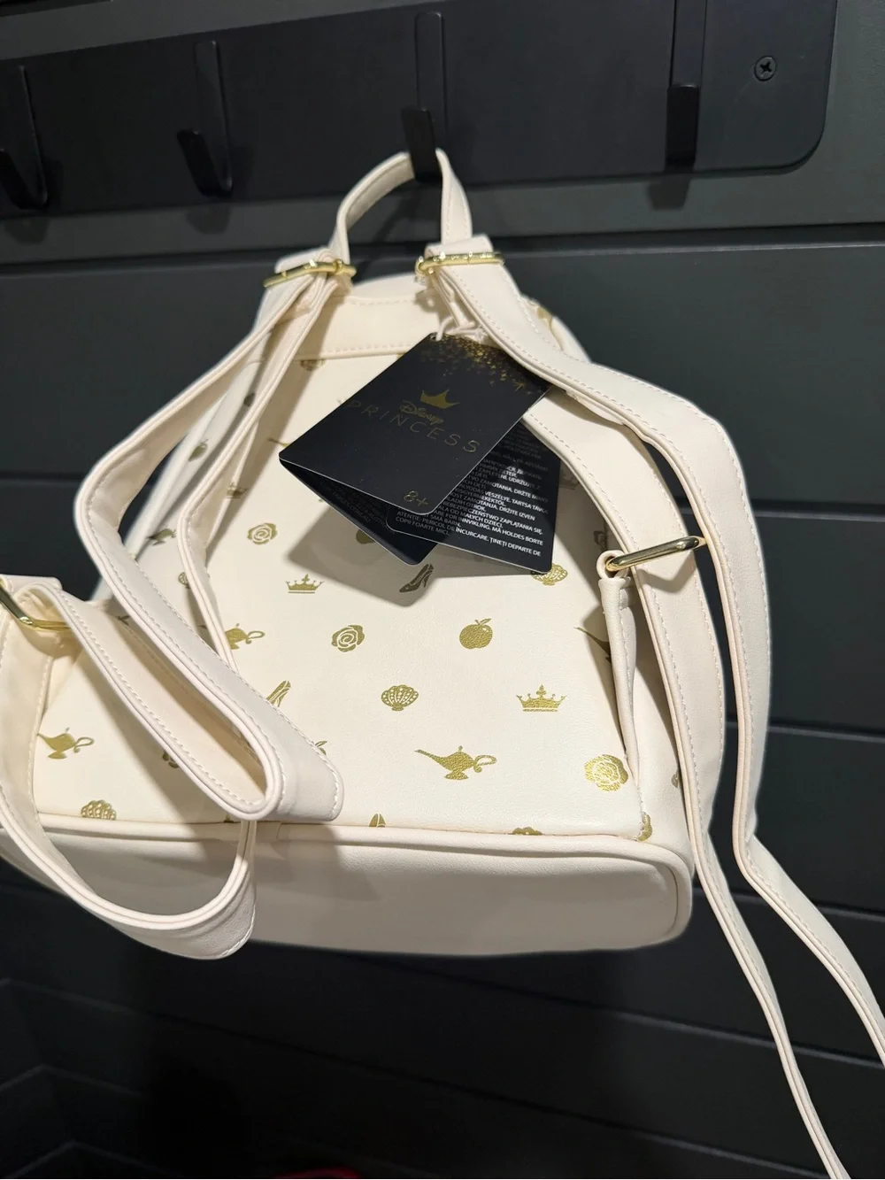 Loungefly White & Gold Disney Princess Mini Backpack